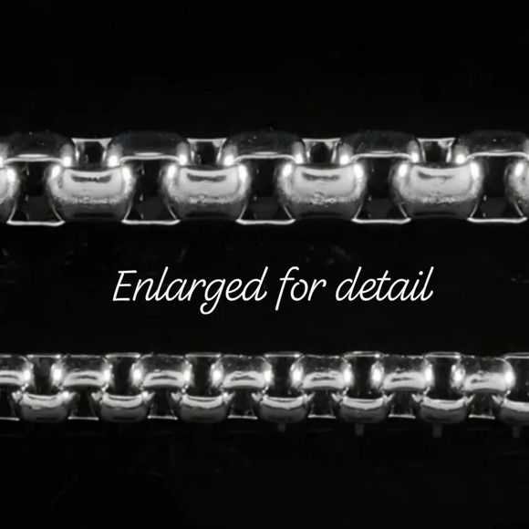 3mm stainless steel necklace box chain rolo link 20" 22" 24" 26" 28" - Picture 3 of 5